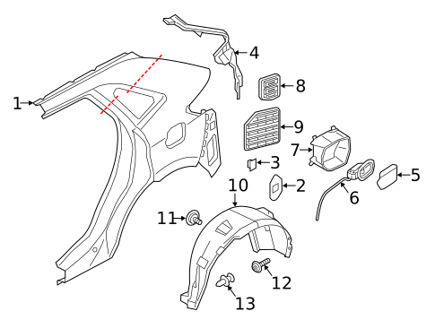 Quarter Panel & Components for 2016 Ford Edge #0