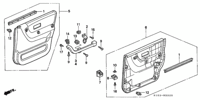 Rear Door Lining (1) for 1997 Honda CR-V #0