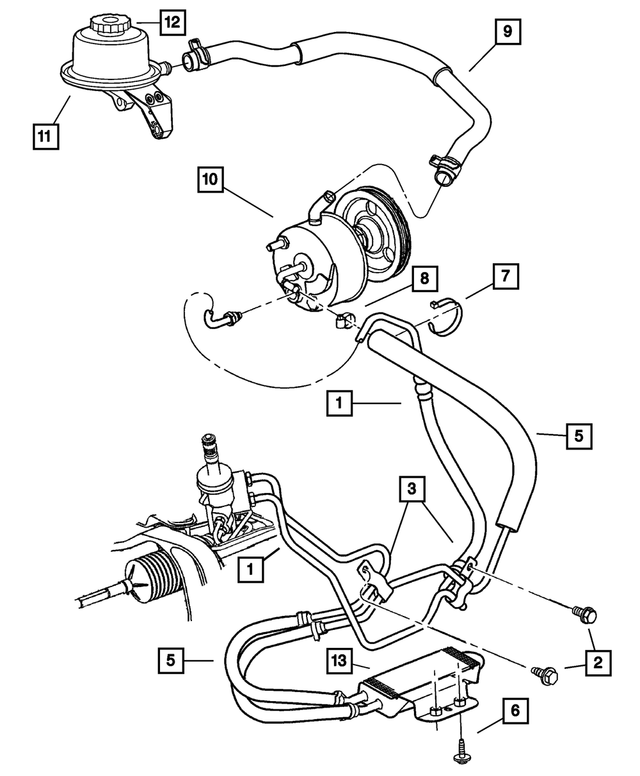 « 4743904AB –  : Retour De Direction Assistée Durite pour Mopar Image »