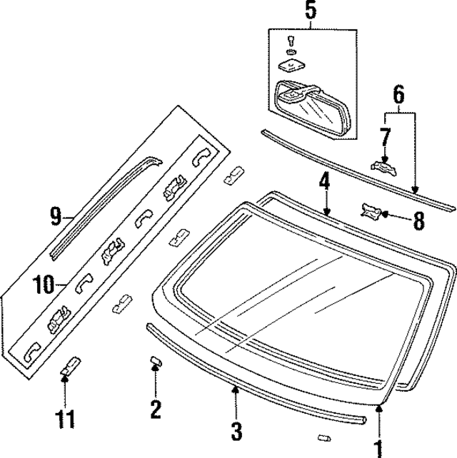 73151SW5A01 - Body: Upper Molding for Acura Image