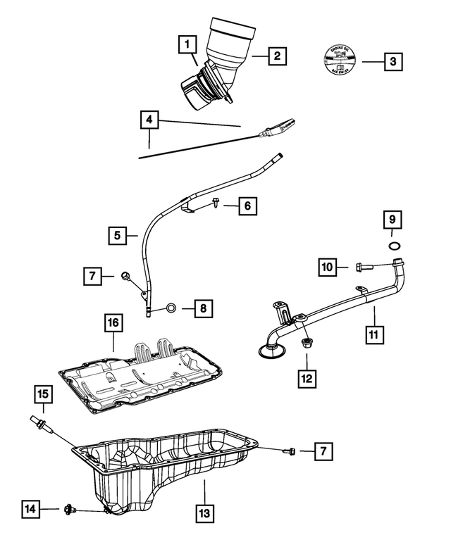 53032895AB - 4.7L Gas; Engine: Engine Oil Level Indicator for Mopar Image