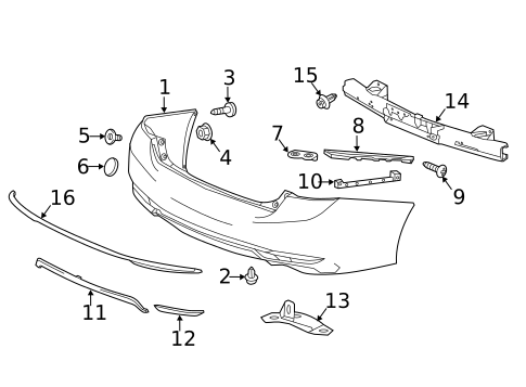 Bumper & Components - Rear for 2016 Honda Accord #0