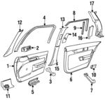 64221384088 - Body: Vent Grille for BMW: 525i, 525iT, 530i, 535i, 540i, M5 Image