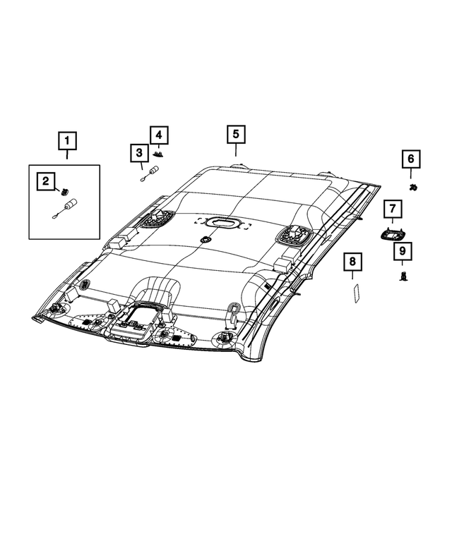 « 7RU07TX7AA –  : Garnissage Du Pavillon pour Mopar Image »