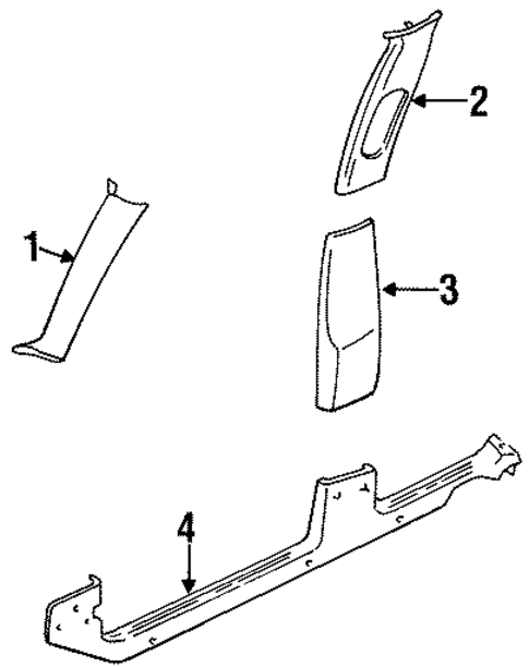 Interior Trim - Pillars for 1996 Ford Contour #0