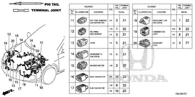 Electrical Connectors (FR.) (2) for 2016 Honda Accord #0
