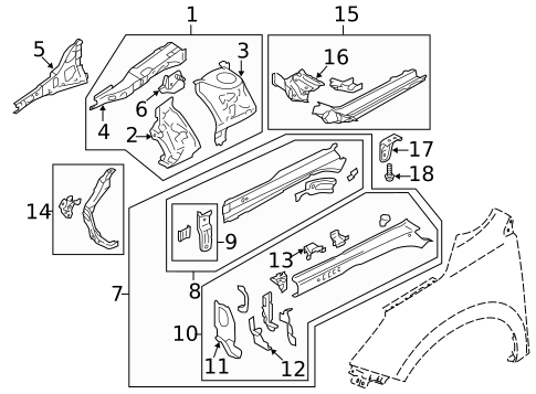 Structural Components & Rails for 2017 Subaru Forester #0