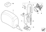 52109151430 - Seats: Cover, Headrest Right for BMW Image