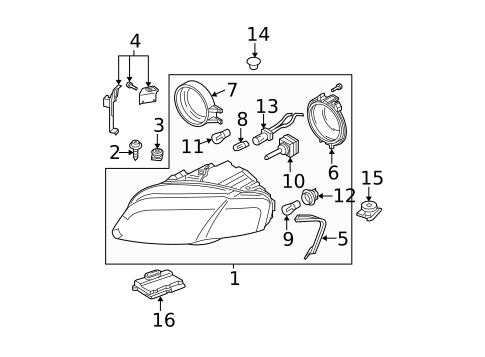Headlamp Components for 2007 Audi A4 Quattro #2