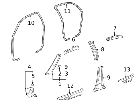 Interior Trim - Pillars for 2003 Toyota Echo #0