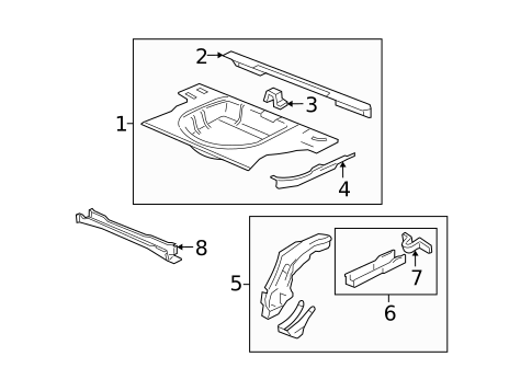 Rear Floor & Rails for 2003 Oldsmobile Alero #0