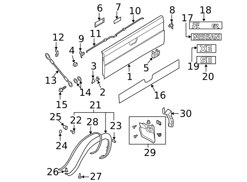 Exterior Trim - Pick UP Box for 2000 Nissan Frontier #1