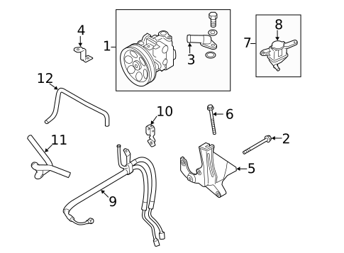 Pump & Hoses for 2008 Subaru Impreza #1