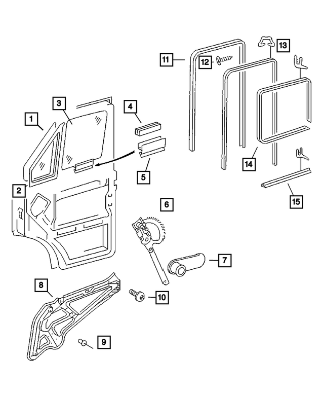 5123727AA - : Front Door Window Regulator, Right for Mopar Image