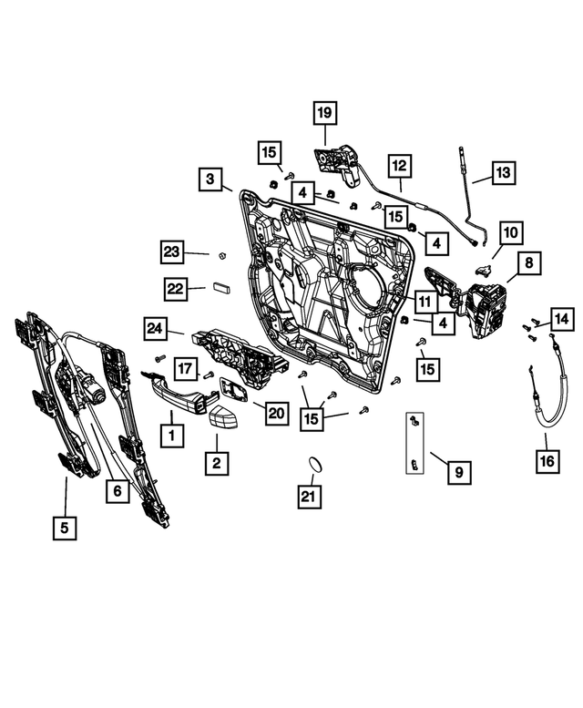 1RH65JSCAD - Doors, Door Mirrors and Related Parts: Exterior Door Handle, Right for Mopar Image