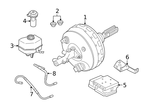 Master Cylinder - Components On Dash Panel for 2011 BMW X6 #1