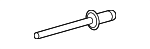 11611651 - Body: Applique Rivet for Cadillac: ATS, CTS, Escalade, Escalade ESV, SRX, XTS | Chevrolet: Camaro, Equinox, Malibu, Suburban, Tahoe | GMC: Acadia, Acadia Limited, Terrain, Yukon, Yukon XL | Pontiac: G6, Grand Prix | Saturn: Outlook, SL, SL1, SL2, SW1, SW2 Image