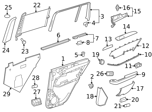 Interior Trim - Rear Door for 2016 Mercedes-Benz GL63 AMG #0