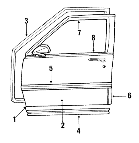 Exterior Trim - Front Door for 1990 Pontiac Bonneville #0