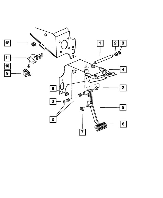 52078842 - Service Brakes: Brake Pedal Pivot Shaft for Mopar Image