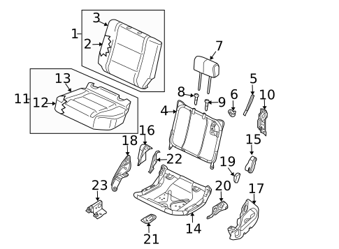 Rear Seat Components for 2015 Nissan TITAN #1