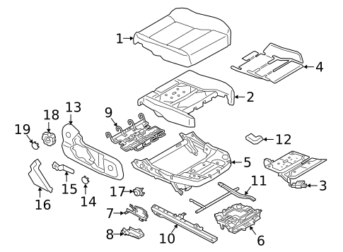 Passenger Seat Components for 2019 Volvo XC40 #1