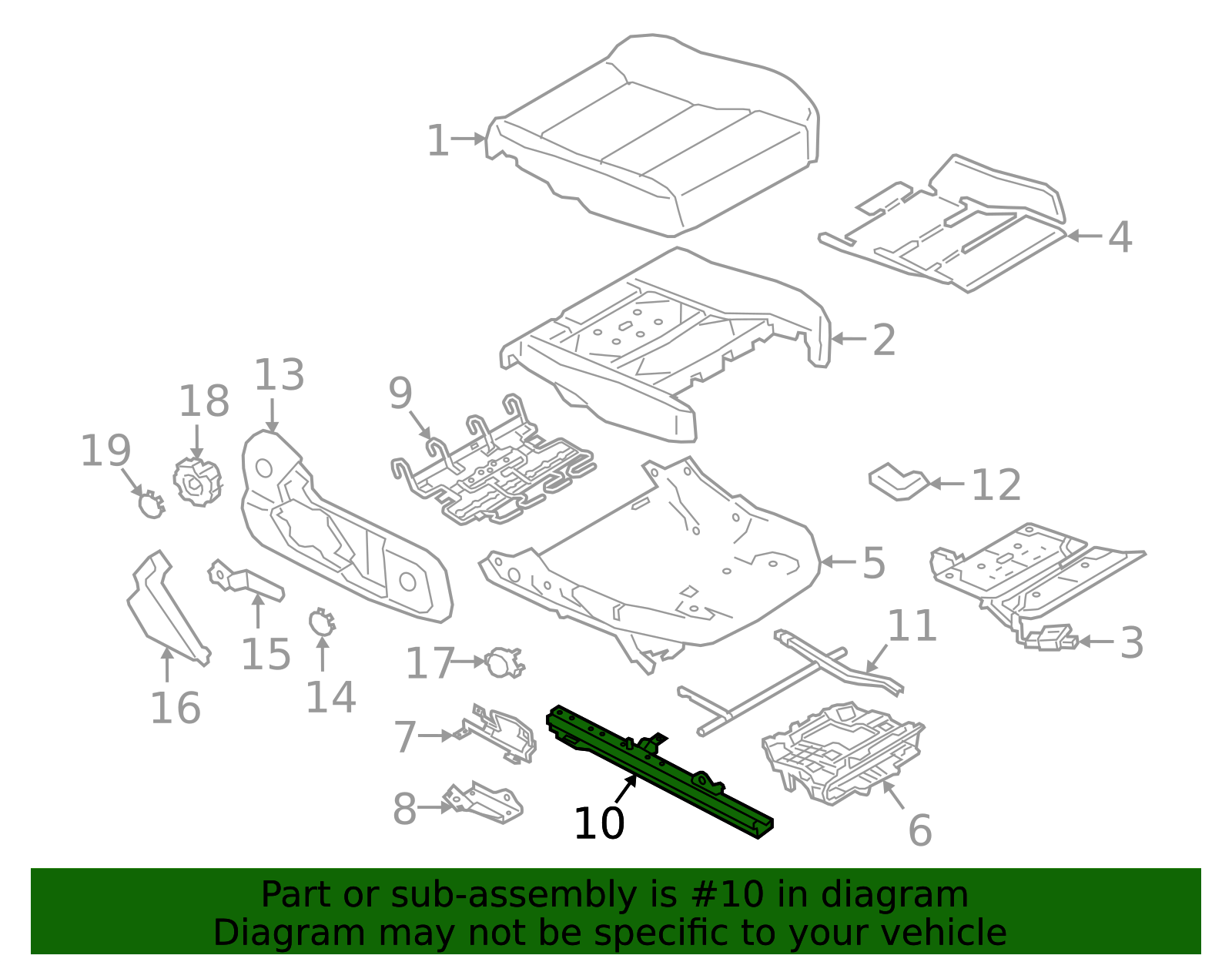 Volvo Seat Track Assembly - Smooth Positioning Rail - Part #32338543 ...