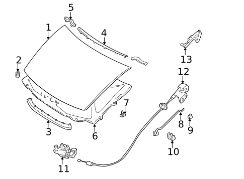 Hood & Components for 2000 Nissan Quest #0