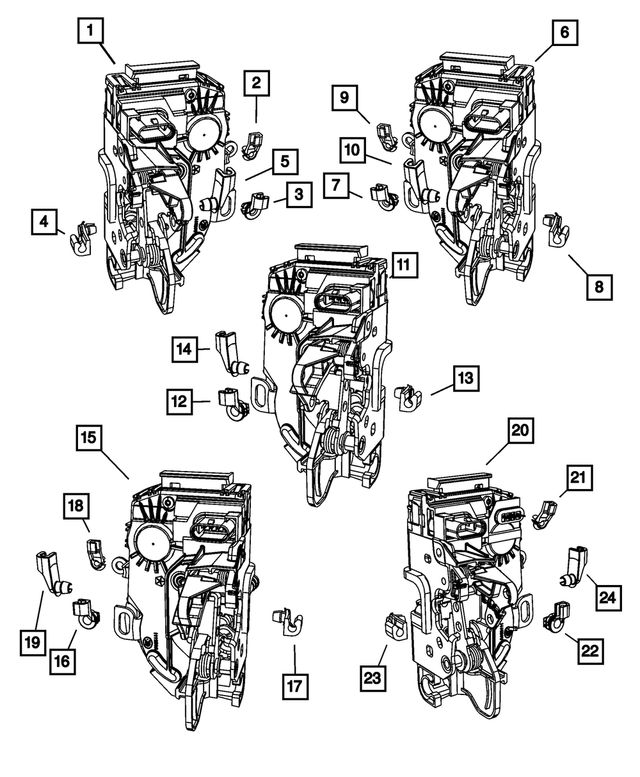 4589508AA - Doors, Door Mirrors and Related Parts: Latch Link Clip for Mopar Image