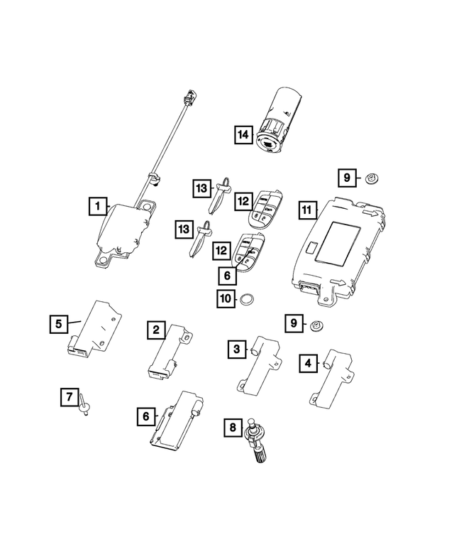 68602872AA - Electrical: Remote Start And Keyless Entry Antenna for Mopar Image image