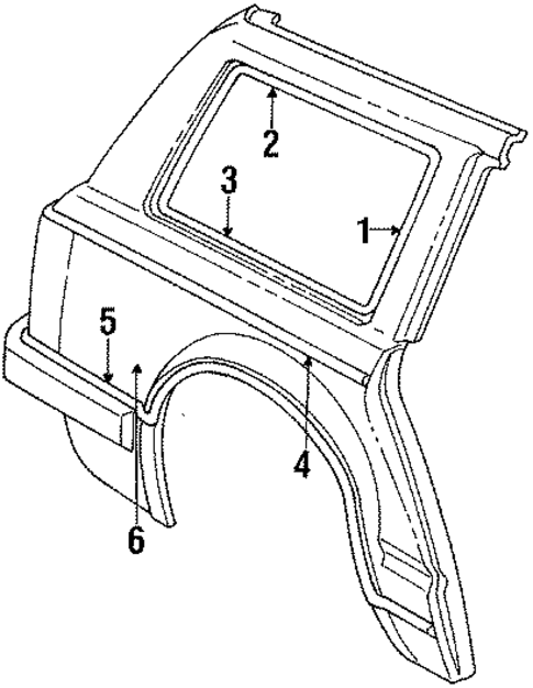 Exterior Trim - Quarter Panel for 1987 Ford Escort #1