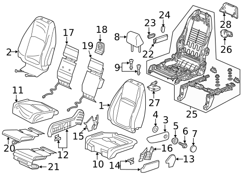 Passenger Seat Components for 2018 Honda Odyssey #0