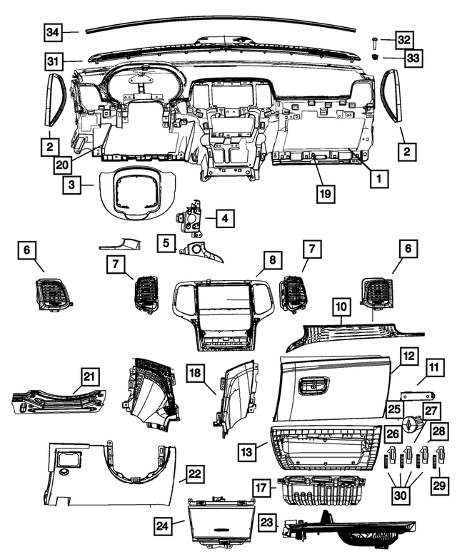 1GG64HL1AF - Interior Trim: Instrument Panel End Cap, Right for Mopar Image image