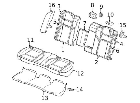 Rear Seat Components for 2005 Chrysler 300 #0