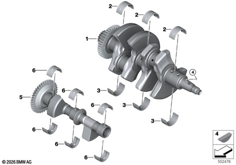 Crankshaft with Bearing for 2026 BMW-Motorrad F 450 GS #0