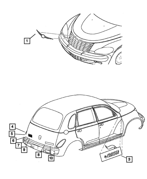 Nameplates for 2004 Chrysler PT Cruiser #1