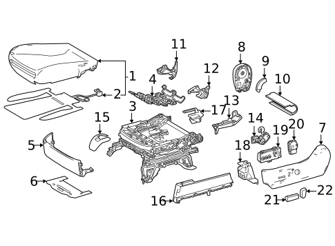 Driver Seat Components for 2020 Toyota Mirai #0