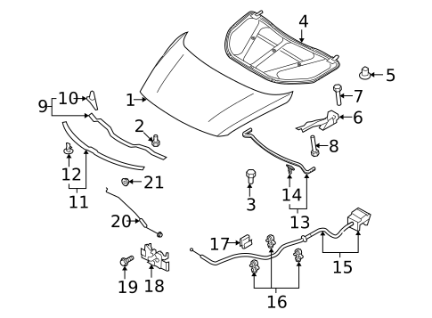 Hood & Components for 2011 Mazda CX-9 #0