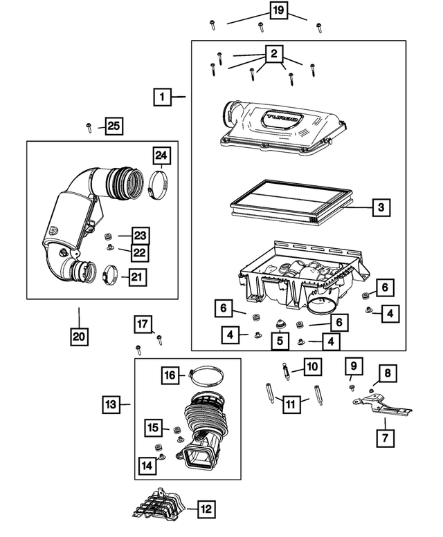 68567273AA - Fuel and Accelerator Pedal: Air Cleaner for Mopar Image