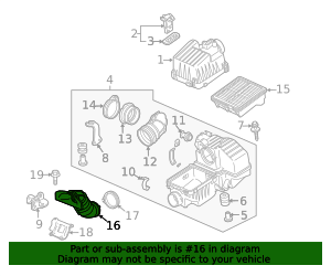 2010-2014 Honda Insight Engine Air Intake Hose 17243-RBJ-000 | OEM ...