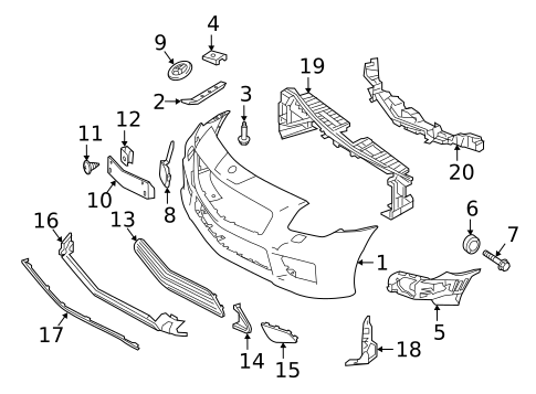 Bumper & Components - Front for 2019 Mercedes-Benz SLC300 #1