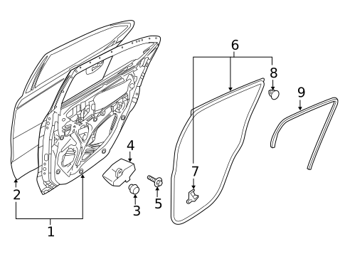 Door & Components for 2019 Mitsubishi Mirage G4 #1