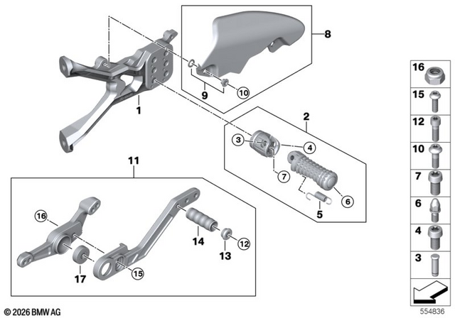 46715B6A7A1 - Frame and Mounting Parts: Footrest Plate, Left -  for BMW-Motorrad Image