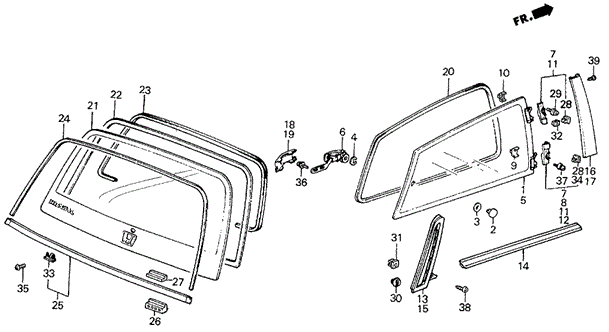 Quarter Window 3DR for 1987 Honda Civic #0