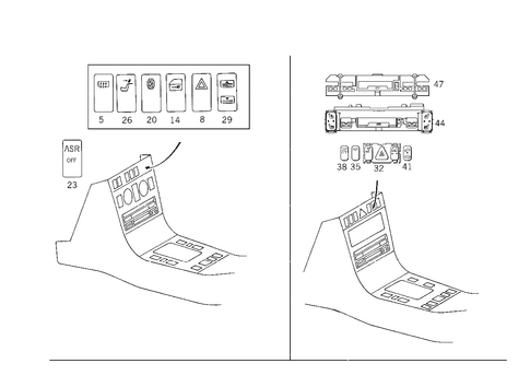 Switch in Instrument Panel and Center Console for 1996 Mercedes-Benz C280 #2