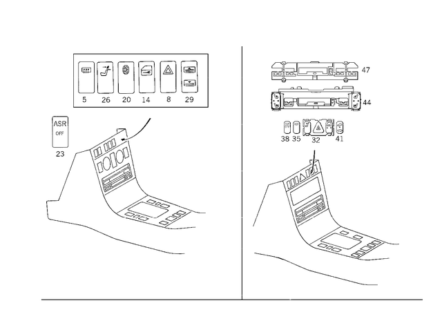 2108210051 - Electrical System: Switch for Mercedes-Benz: C220, C230, C280, C43 AMG, E420, E430 Image image