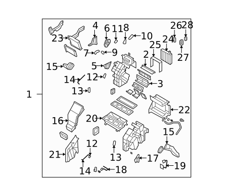 Evaporator & Heater Components for 2009 Hyundai Santa Fe #0