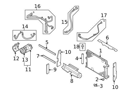 Condenser, Compressor & Lines for 2004 Suzuki XL-7 #0