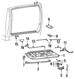 12545597 - Body: Lift Gate for Cadillac: Escalade | Chevrolet: Blazer, Suburban C1500, Suburban C2500, Suburban K1500, Suburban K2500, Tahoe | GMC: Suburban C1500, Suburban C2500, Suburban K1500, Suburban K2500, Yukon Image