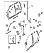 68403629AA - Body Sheet Metal Except Doors: C Pillar Baffle, Left for Mopar Image